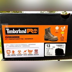 Timberland Pro men’s 13 Evergreen 8” composite safety toe waterproof NEW IN BOX
